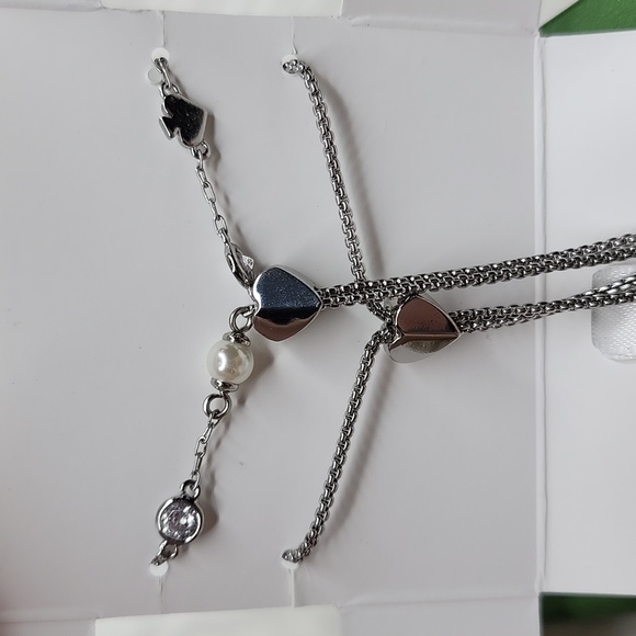 Kate Spade Spot The Spade Box Set of 2 Slider Bracelets Silver / Clear - Picture 14 of 16